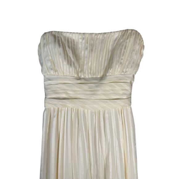 BCBGMAXAZRIA Off-White Strapless Silk Evening Gown Dress Size 8 - Picture 5 of 11
